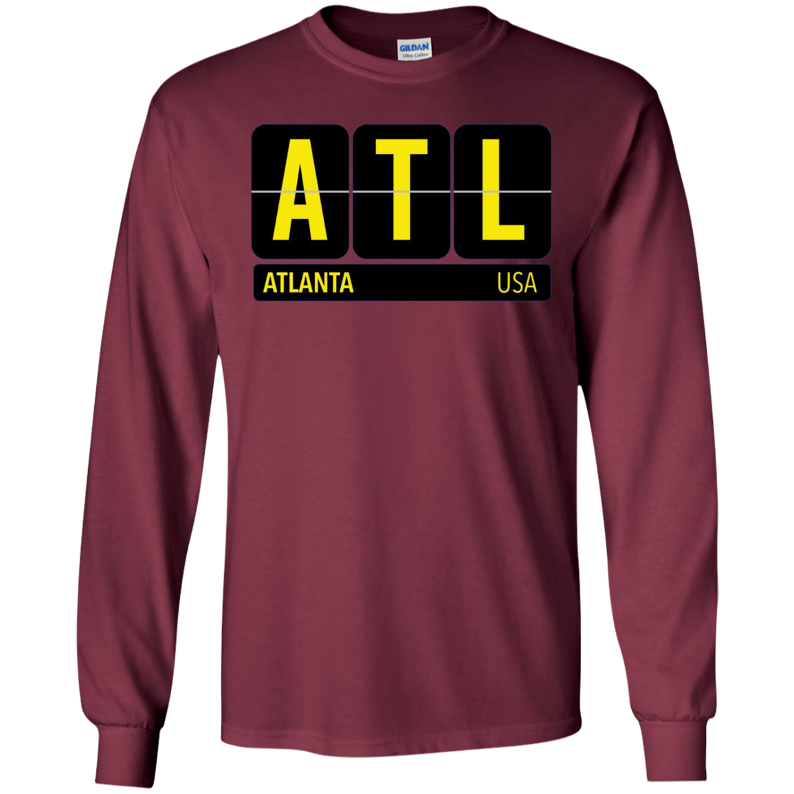 ATL Atlanta Georgia USA Travel Souvenir Long Sleeve (Yellow)