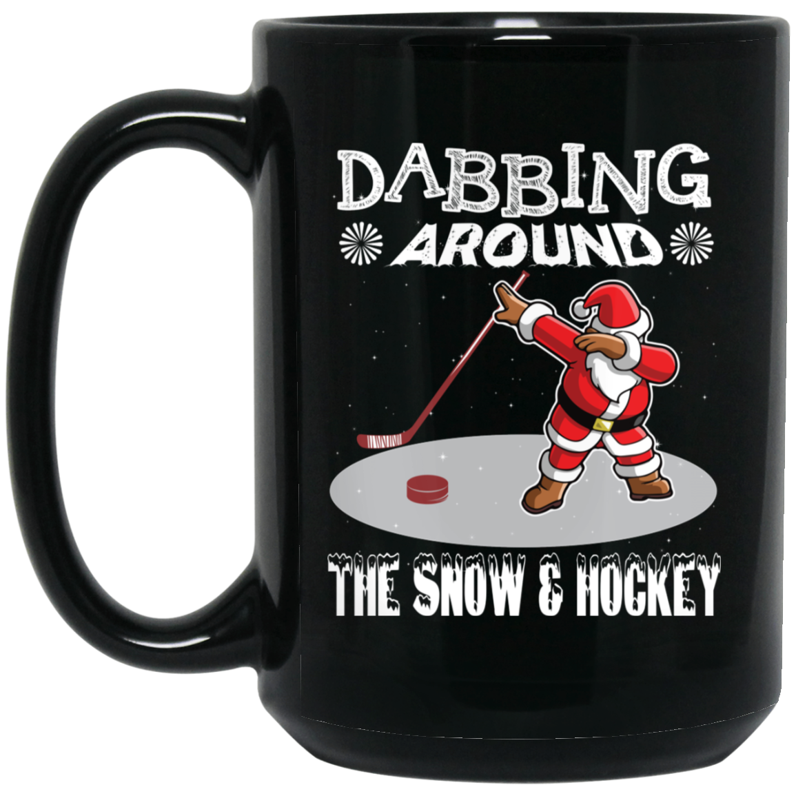 Santa Dabbing Around The Snow & Playing Hockey Fun Shirt