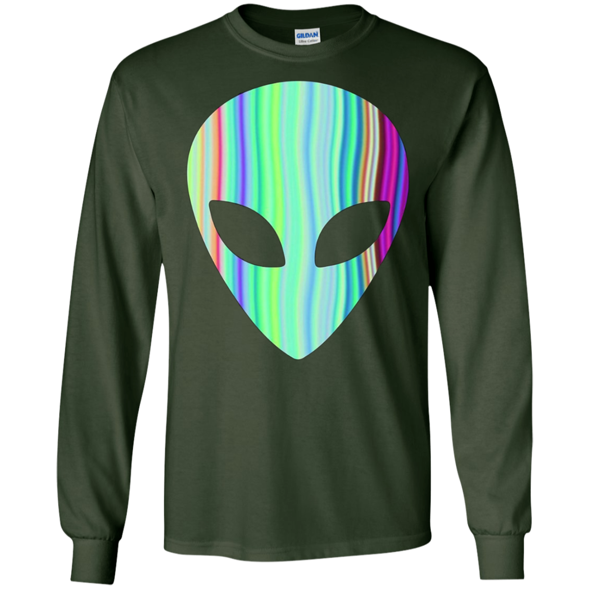 Alien Head - Holographic Cute UFO Tshirt Tee