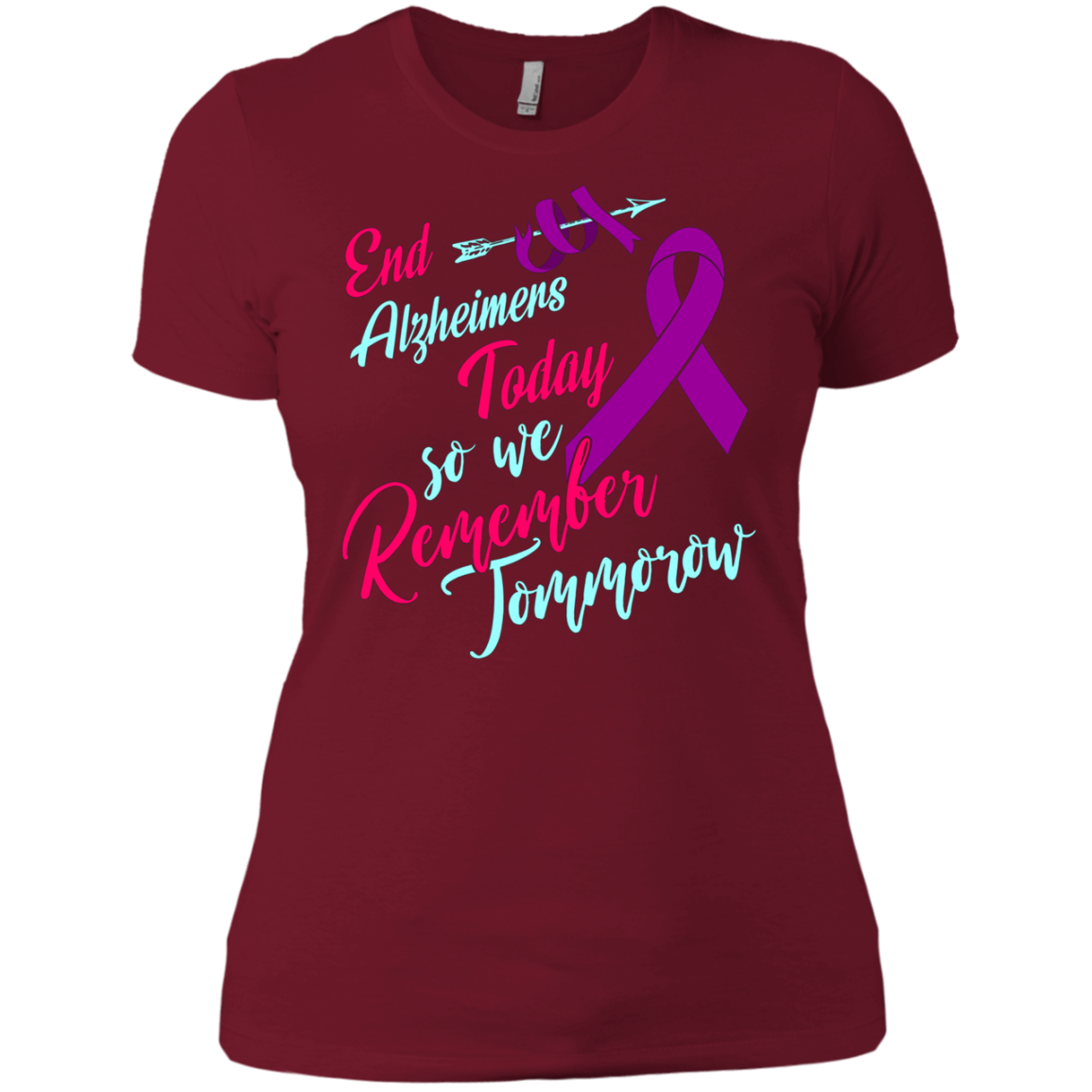 Alzheimer's Awareness T Shirts Purple Ribbon EndAlz Tees