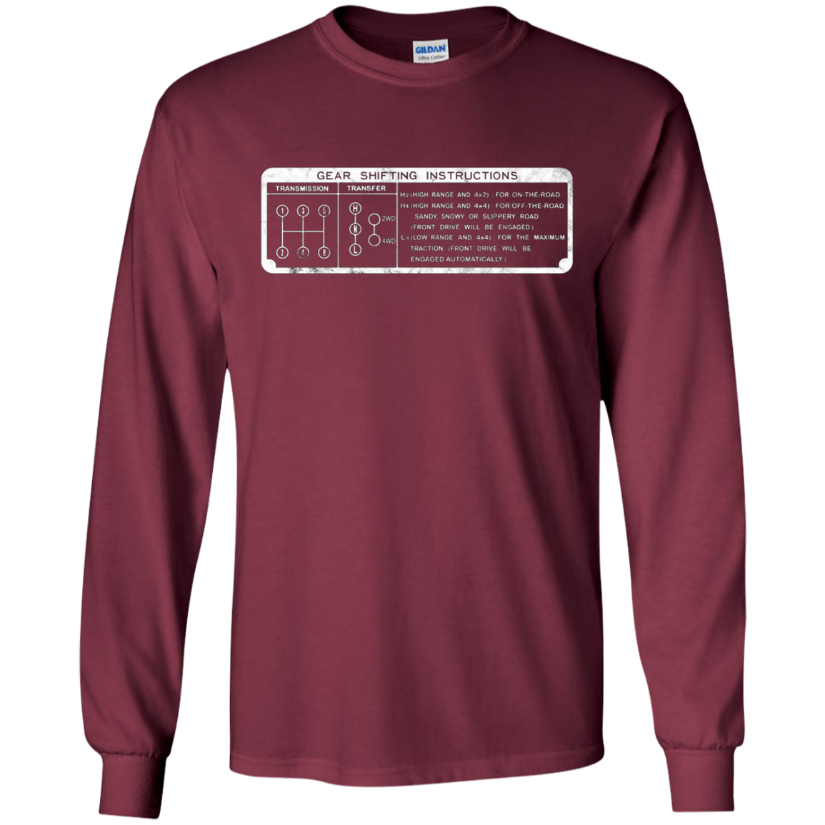 4x4 Gear Shifting Instructions Twin Stick Long Sleeve Shirt