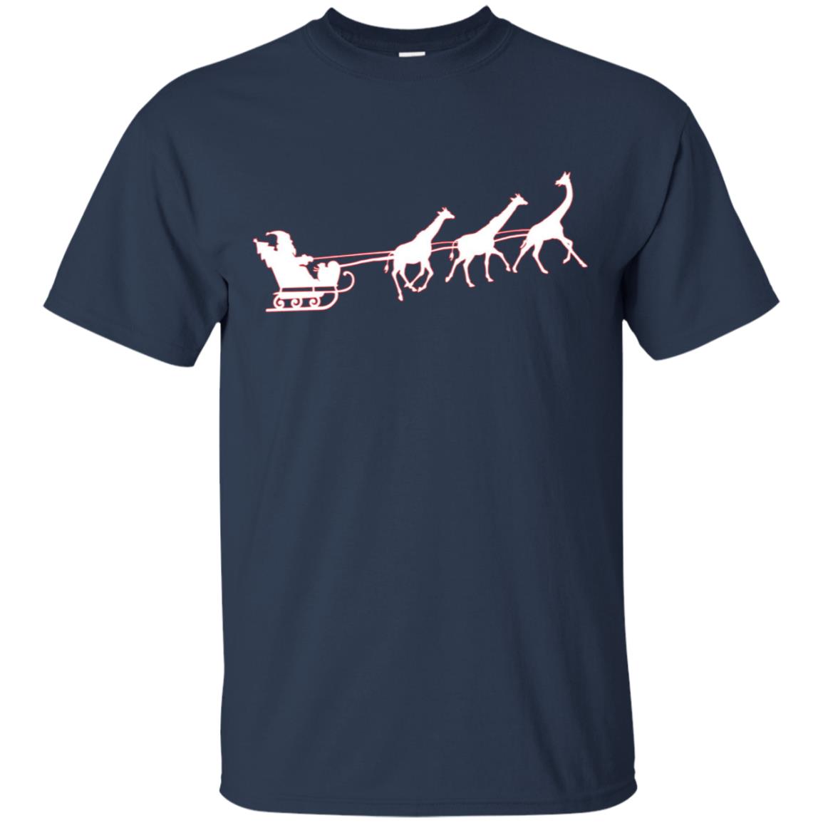 African Santa Sleigh Giraffe T-shirt Merry Christmas Gifts