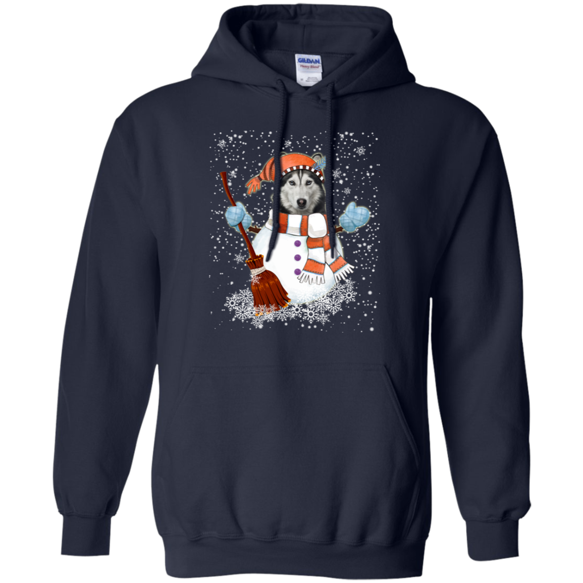 Christmas Snowman Siberian husky Funny T-shirt