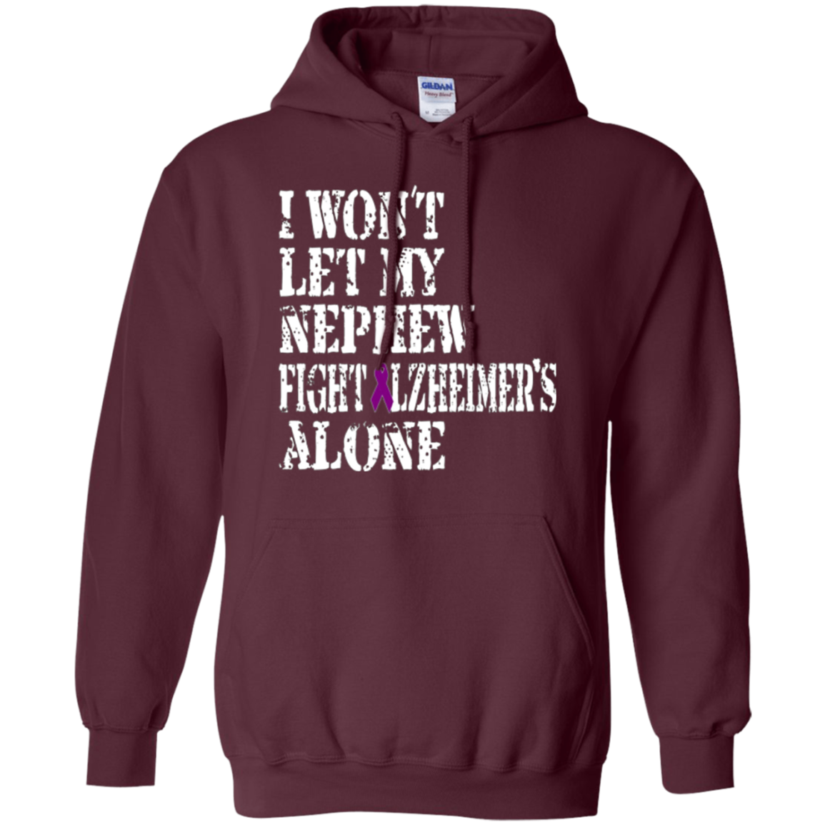 Alzheimer's Awareness Shirt For Nephews Purple Ribbon Tee