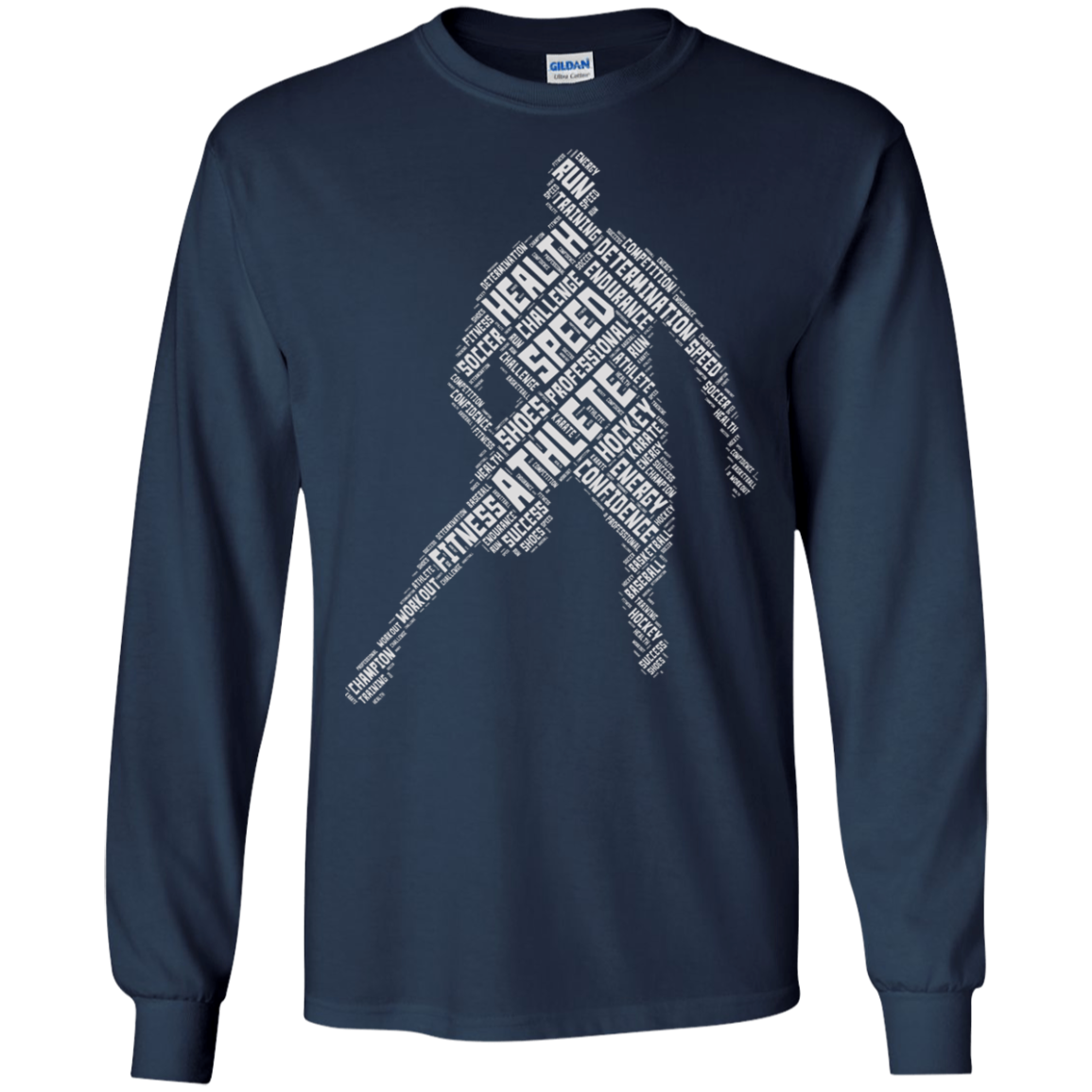 Athlete Gym Fitness Sports T-shirt Word Cloud