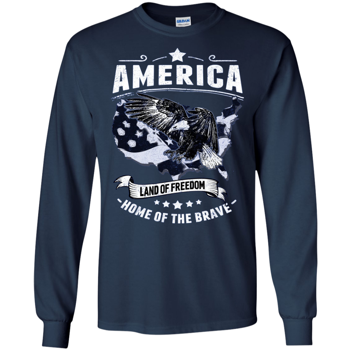 America Land of Freedom Home of the Brave TShirt Patriotic