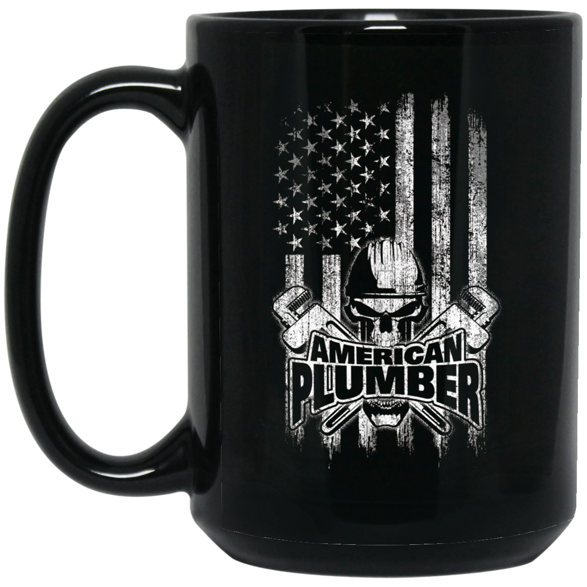 American Plumber T-Shirt Skull and Wrenches
