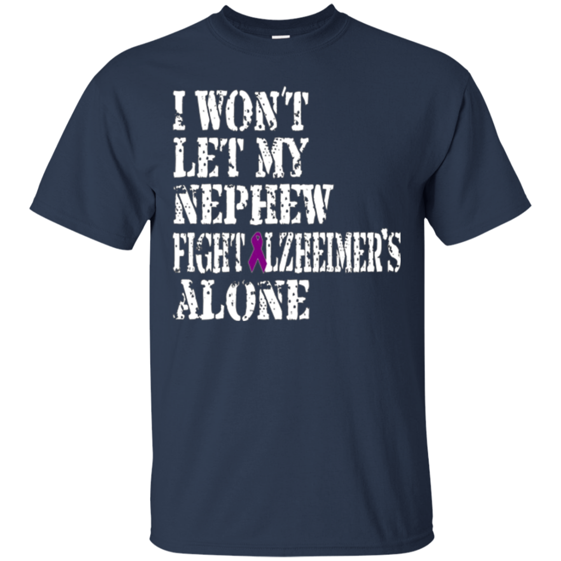 Alzheimer's Awareness Shirt For Nephews Purple Ribbon Tee