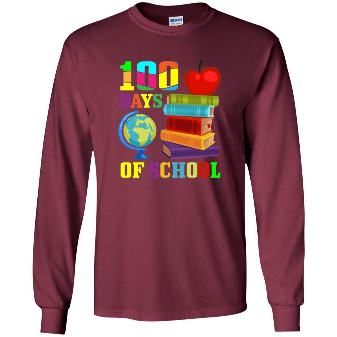 100 Days of School T Shirt - Long Sleeved Teacher Shirt