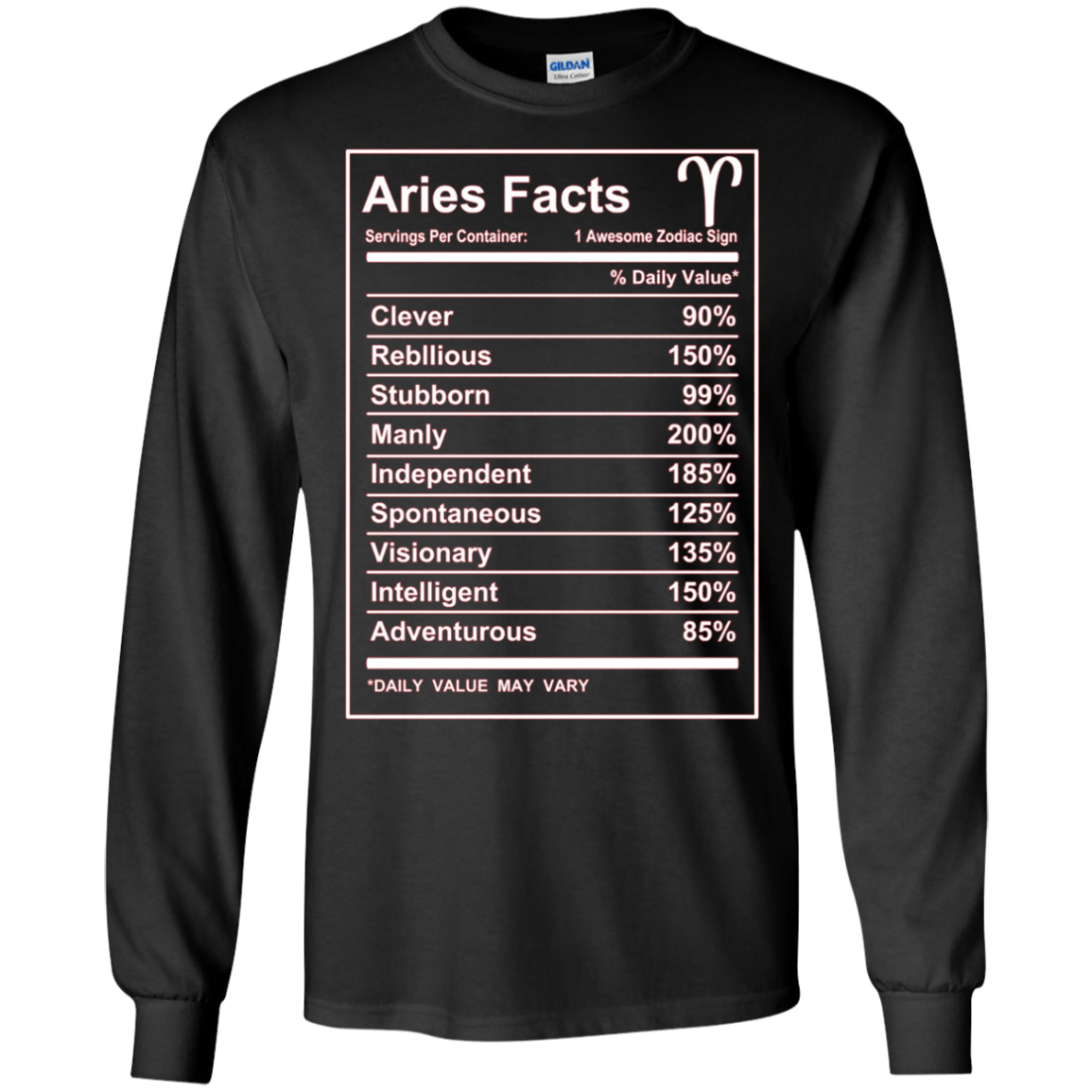 Aries Facts - Funny Aries zodiac T-shirt Cool short sleeve
