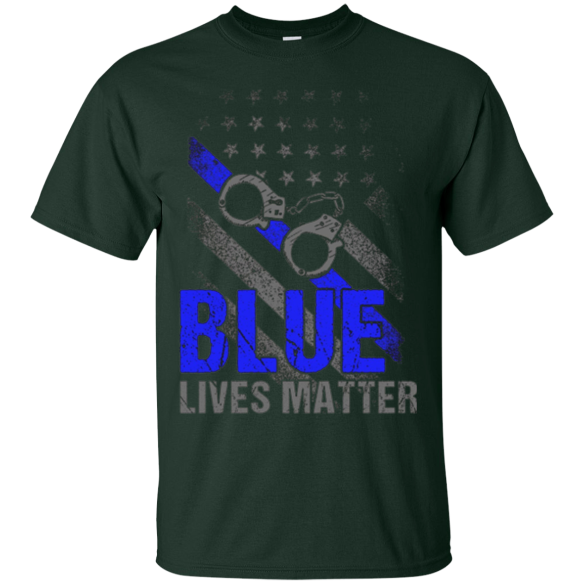 Adult Blue Live Matter Thin Blue Line Support Police T-Shirt