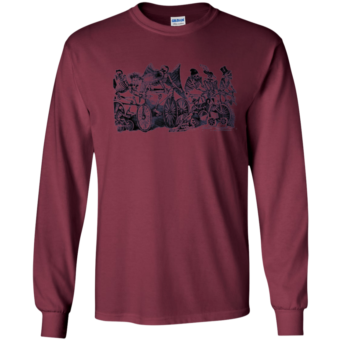 Bike Riding Skeletons T-shirt Cycling Tee for Bikers