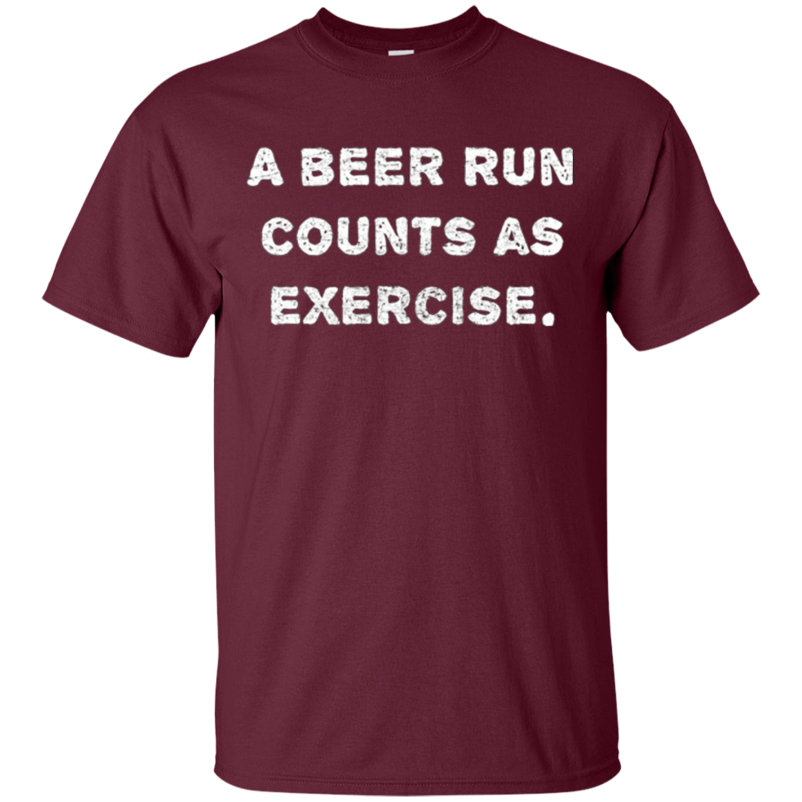 "A beer run counts as exercise." funny beer workout t-shirt