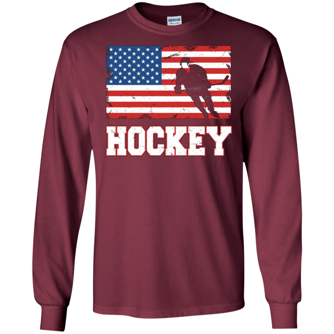 American Flag Hockey Tshirt Patriotic