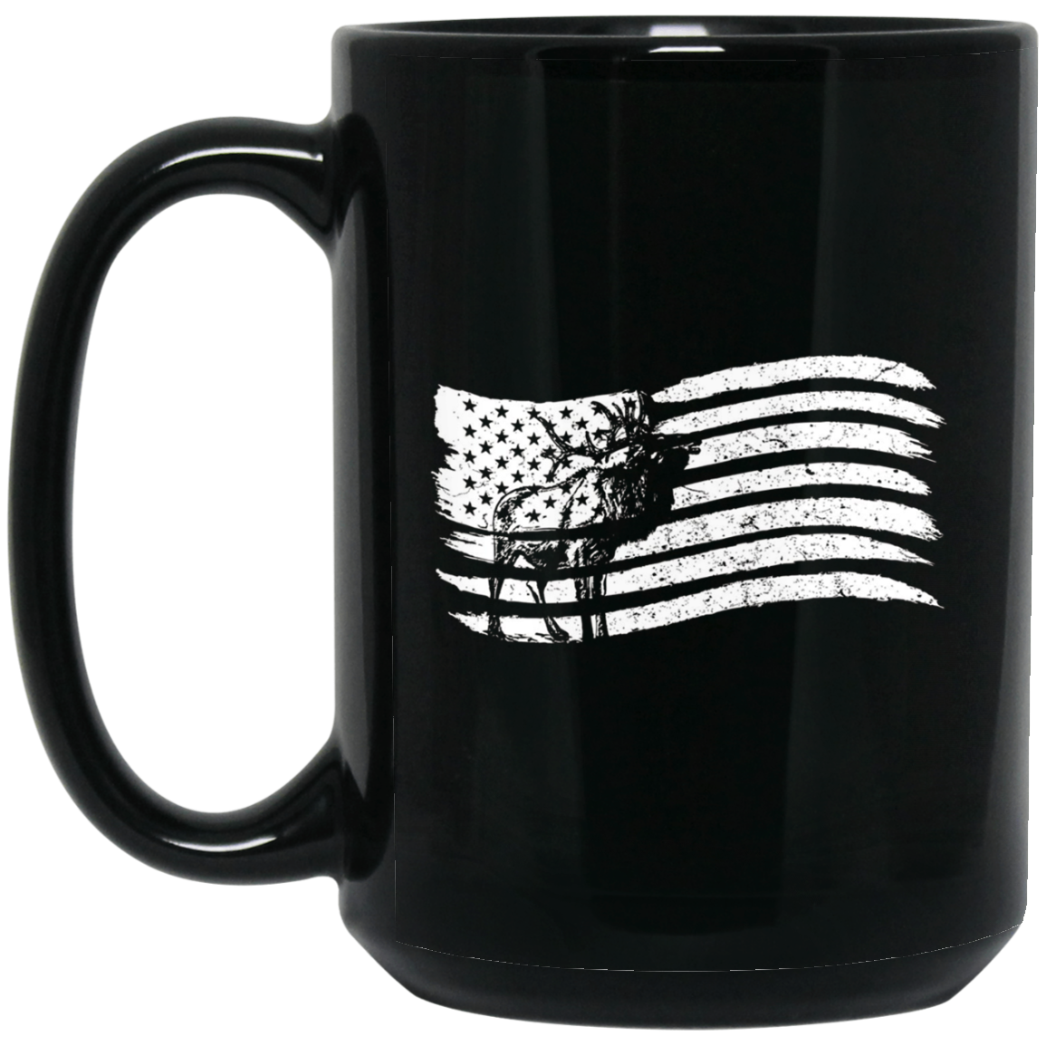 American Flag T-Shirt With Elk Vintage Look