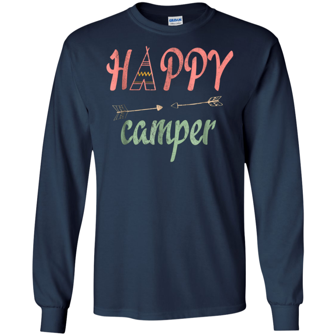 Arrow Happy Camper TShirt - Funny Camping Shirt