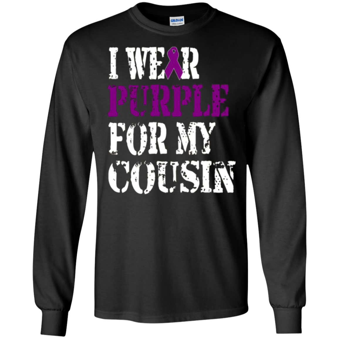 Alzheimer's Awareness T-shirt I Wear Purple For My Cousin