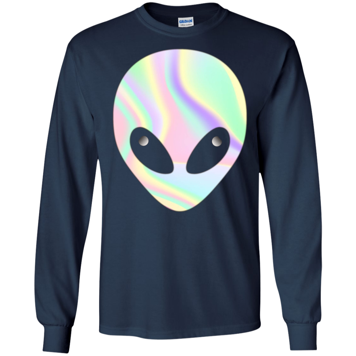 Alien Head T-Shirt Holographic Effect