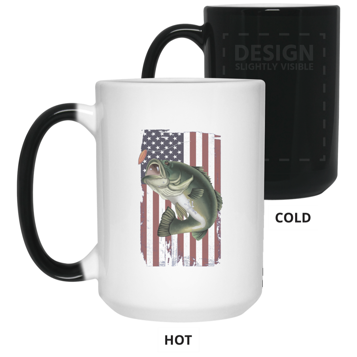 American Flag Patriotic Bass Fishing Shirt for Men Women