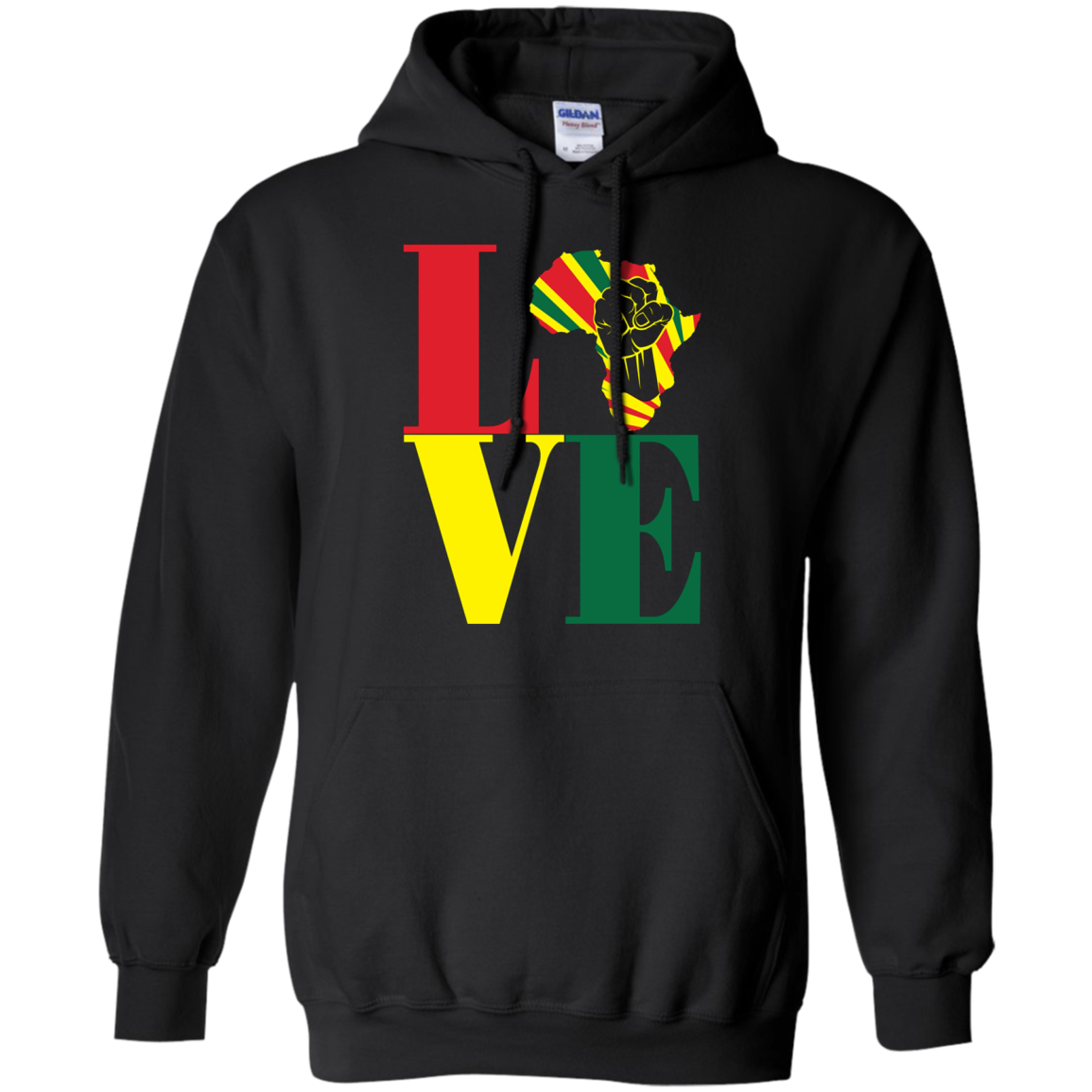 African black power map raised fist I love Africa t-shirt