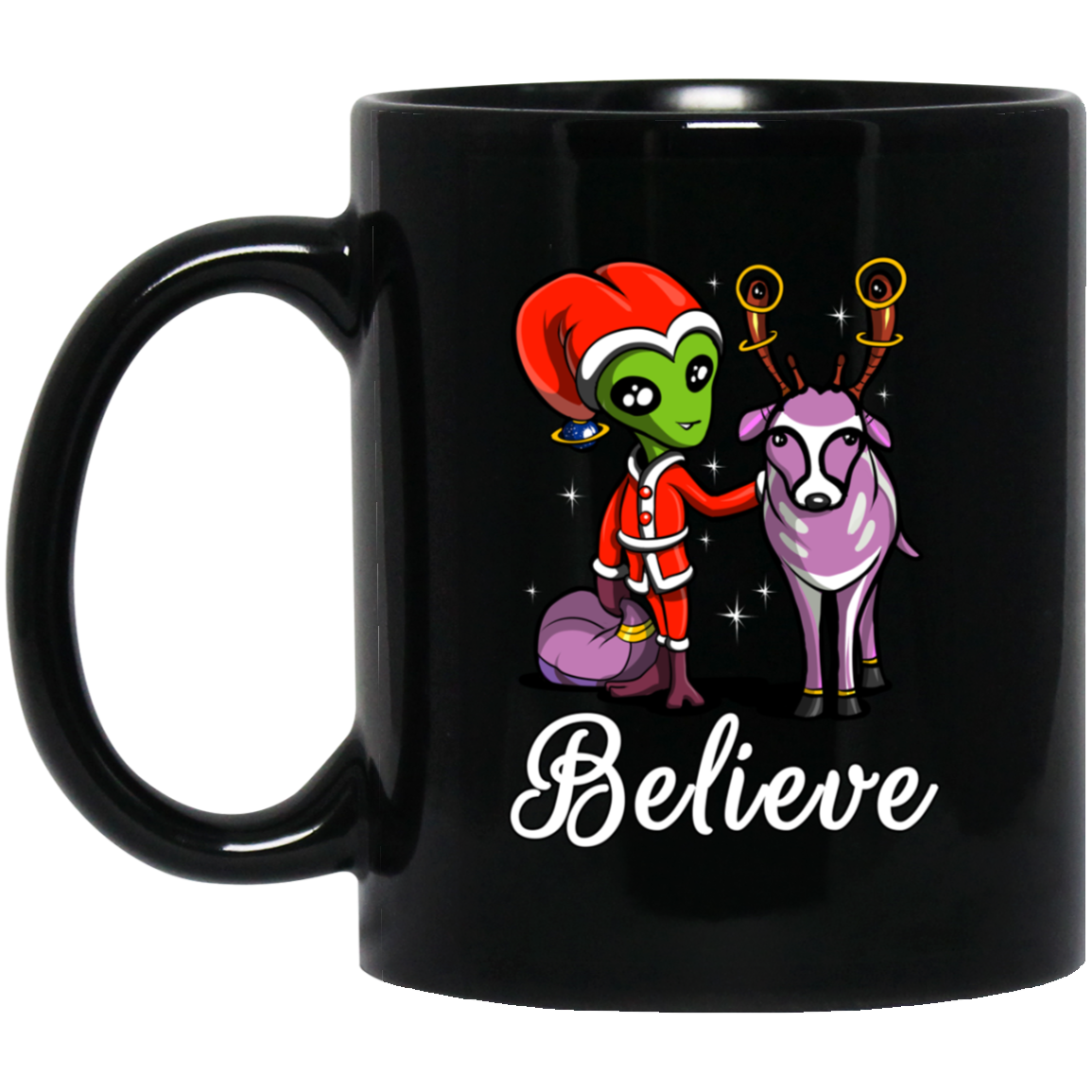 Alien Santa Christmas Funny Ufo Reindeer T-Shirt