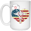 Image of American Flag Nursing Heart National Nurse Week T-shirt