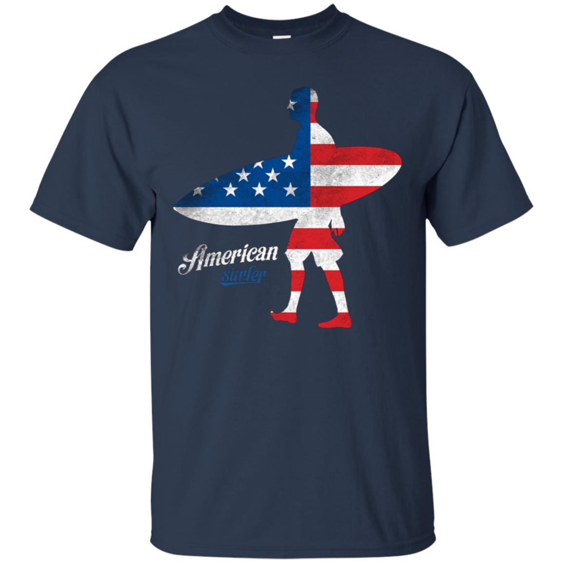 American Flag Surfer Tee Shirt USA Love Surfing Surf Gifts