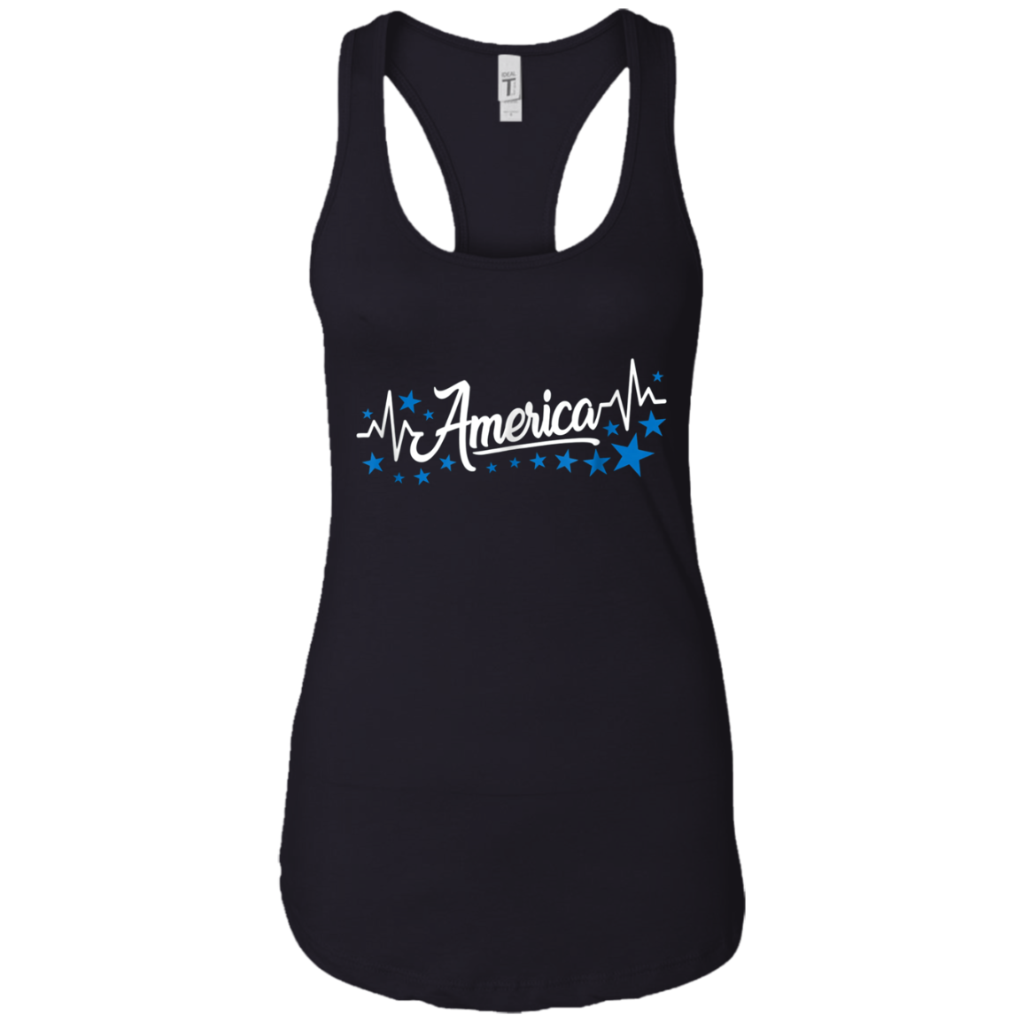 America Heartbeat Blue Shirt Fourth of July Outfit Stars