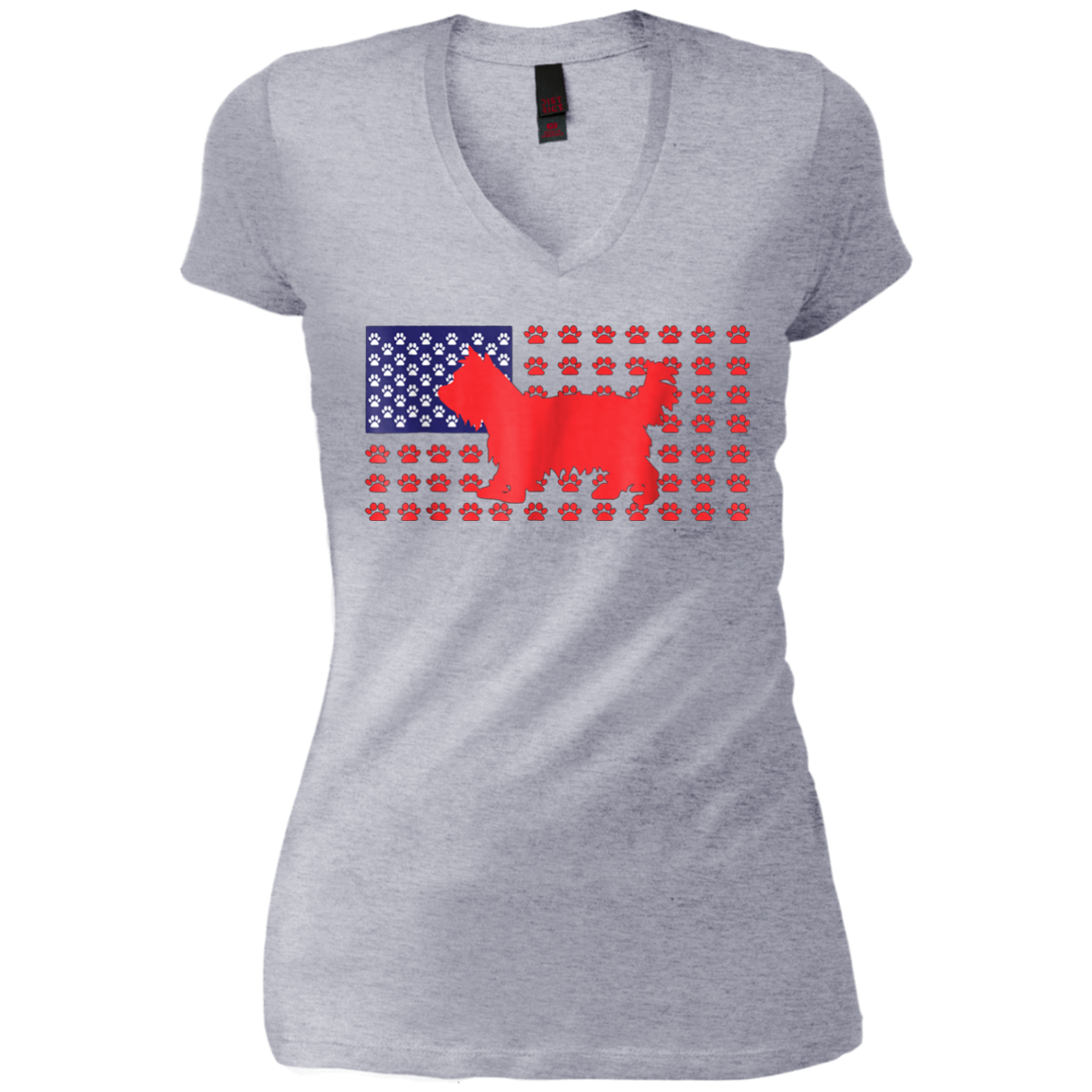 4th of July Tshirt - Funny Yorkshire Terrier American Flag