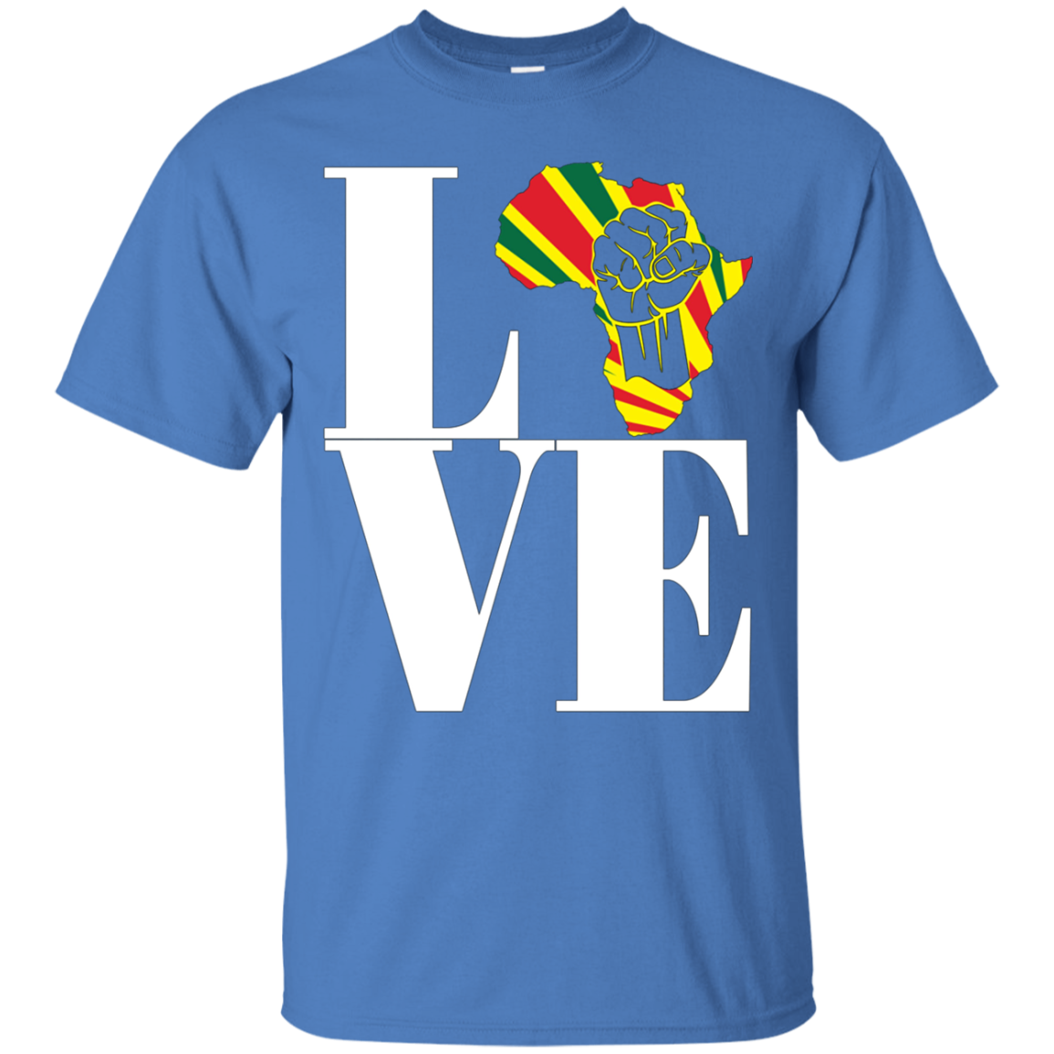 African black power map raised fist I love Africa t-shirt