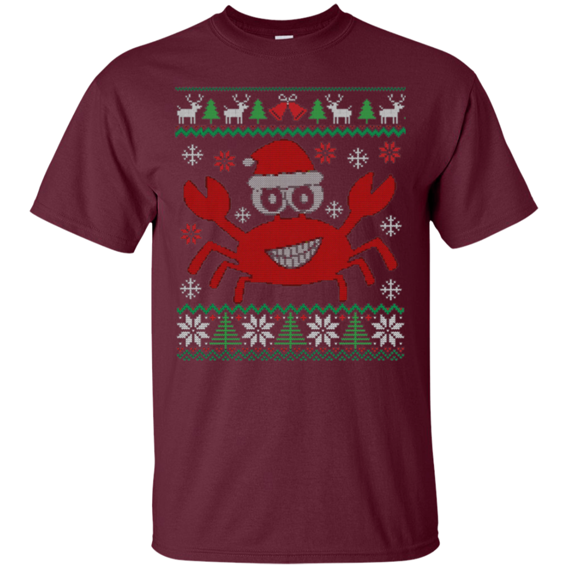 Santa Claws Festive Crab Ugly Christmas Sweater T-Shirt