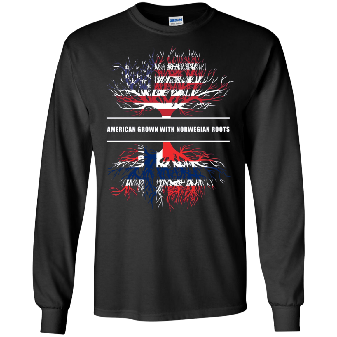 American Grown With Norwegian Roots T-Shirt Norway Tee