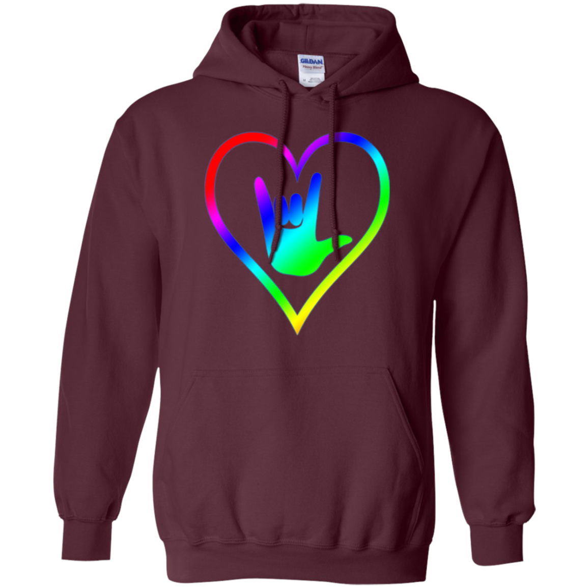American Sign Language Tshirt I love you - Rainbow - Pride