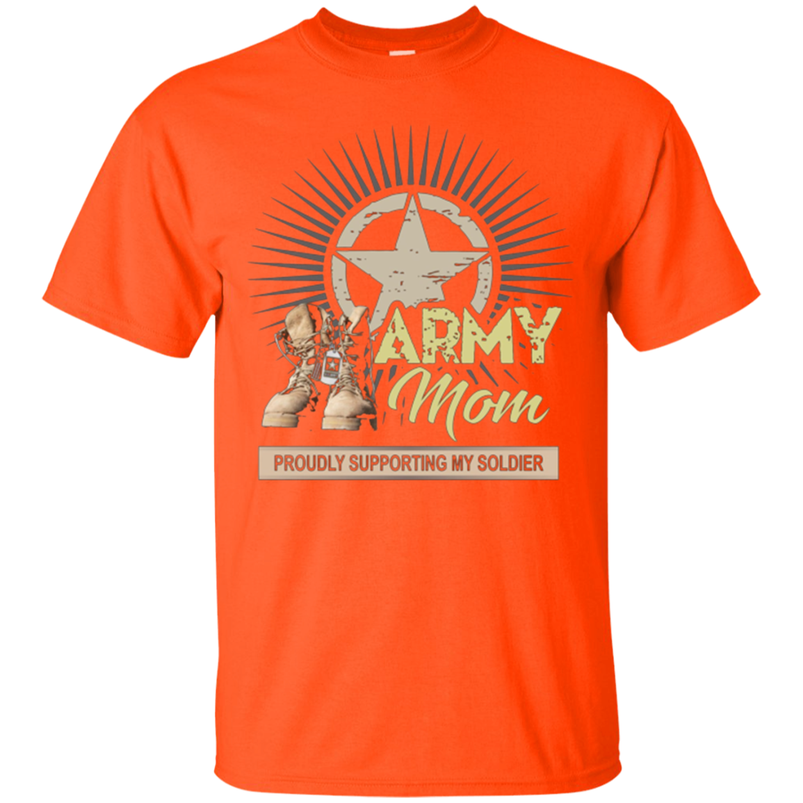 Army Mom Proudly Supporting My Soldier T-Shirt Veterans Gift