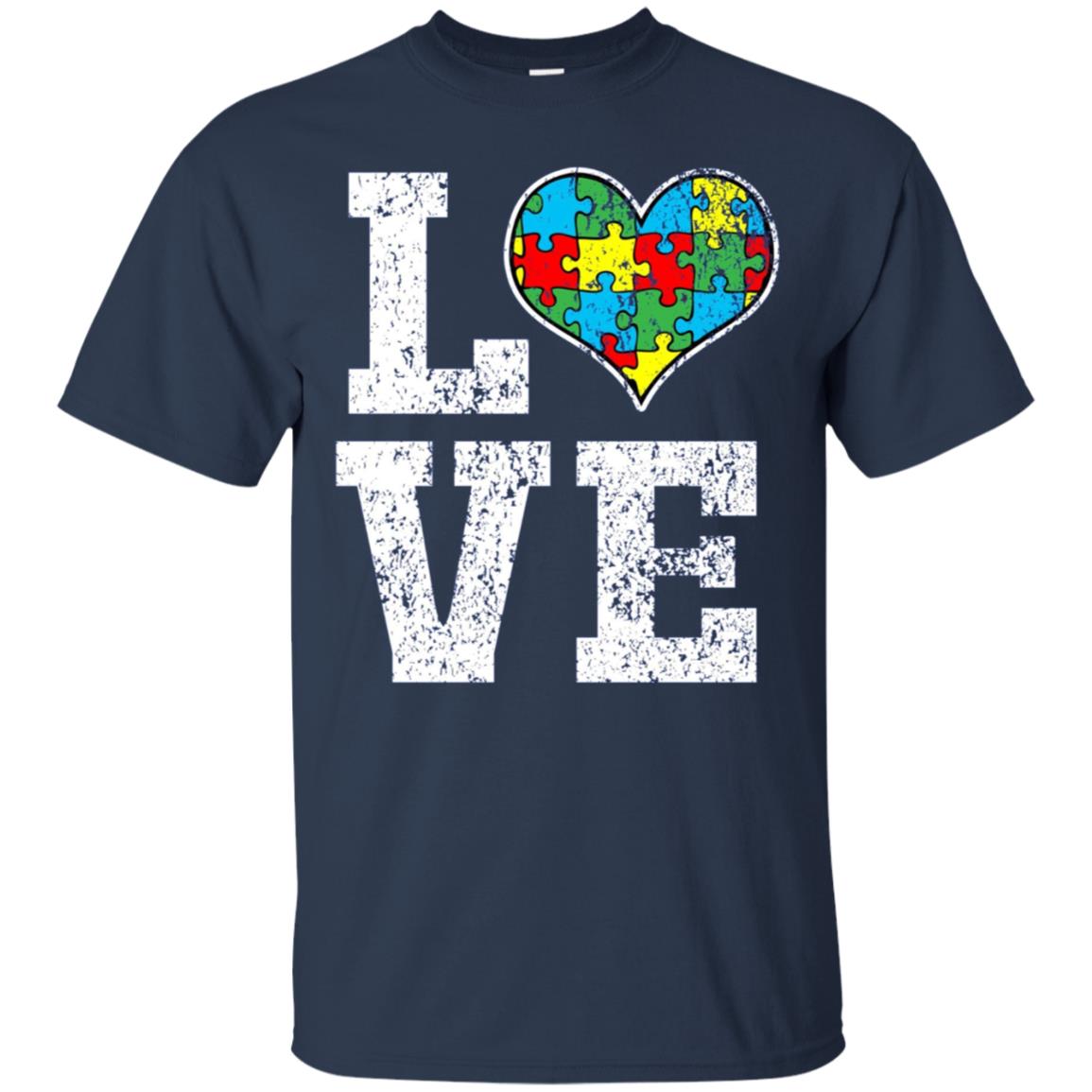 Autism Shirt Love Support Puzzle Heart Autistic Shirt