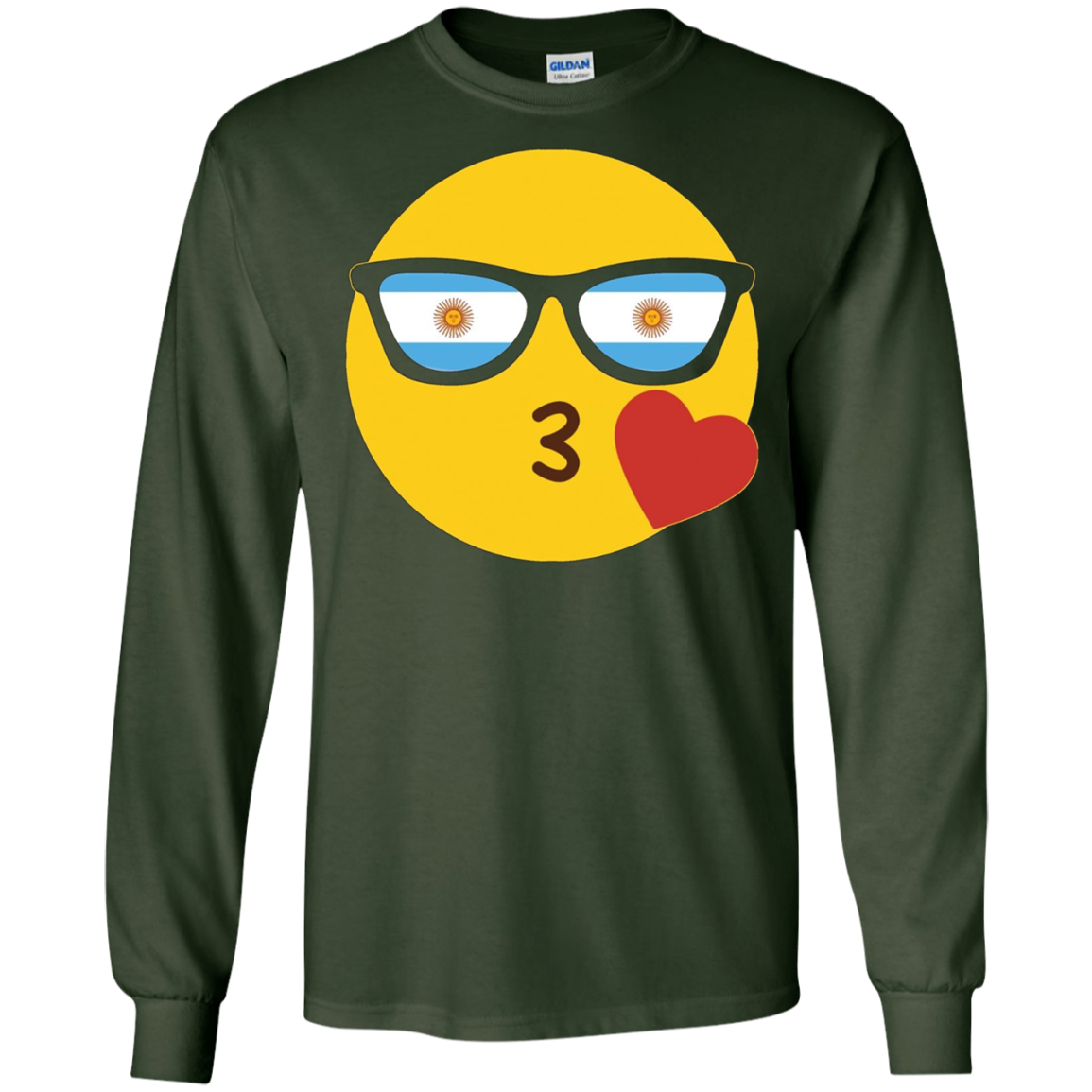 Argentina T-Shirt Emoji Argentine Flag Sunglasses Funny Tee