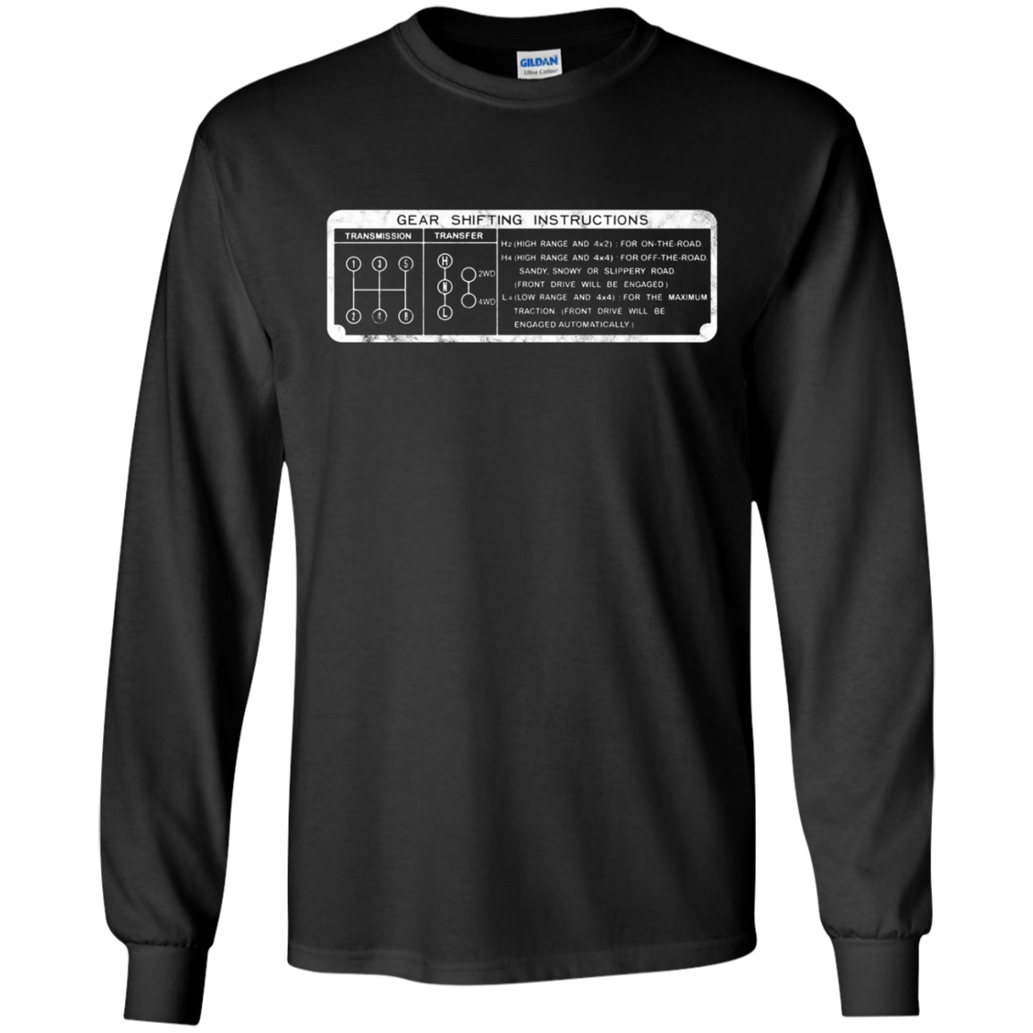 4x4 Gear Shifting Instructions Twin Stick Long Sleeve Shirt