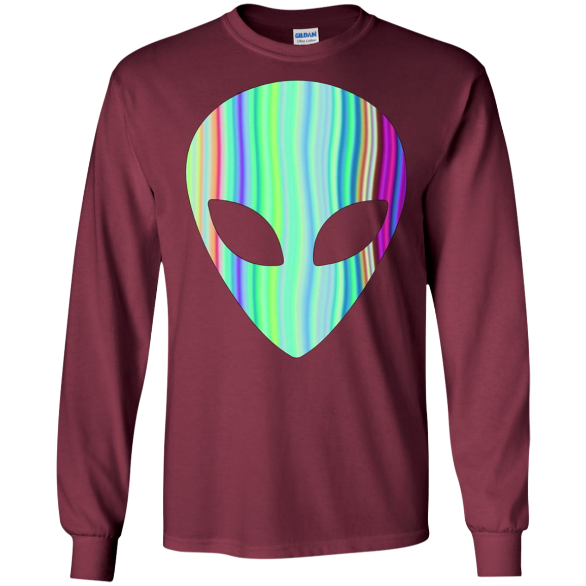 Alien Head - Holographic Cute UFO Tshirt Tee