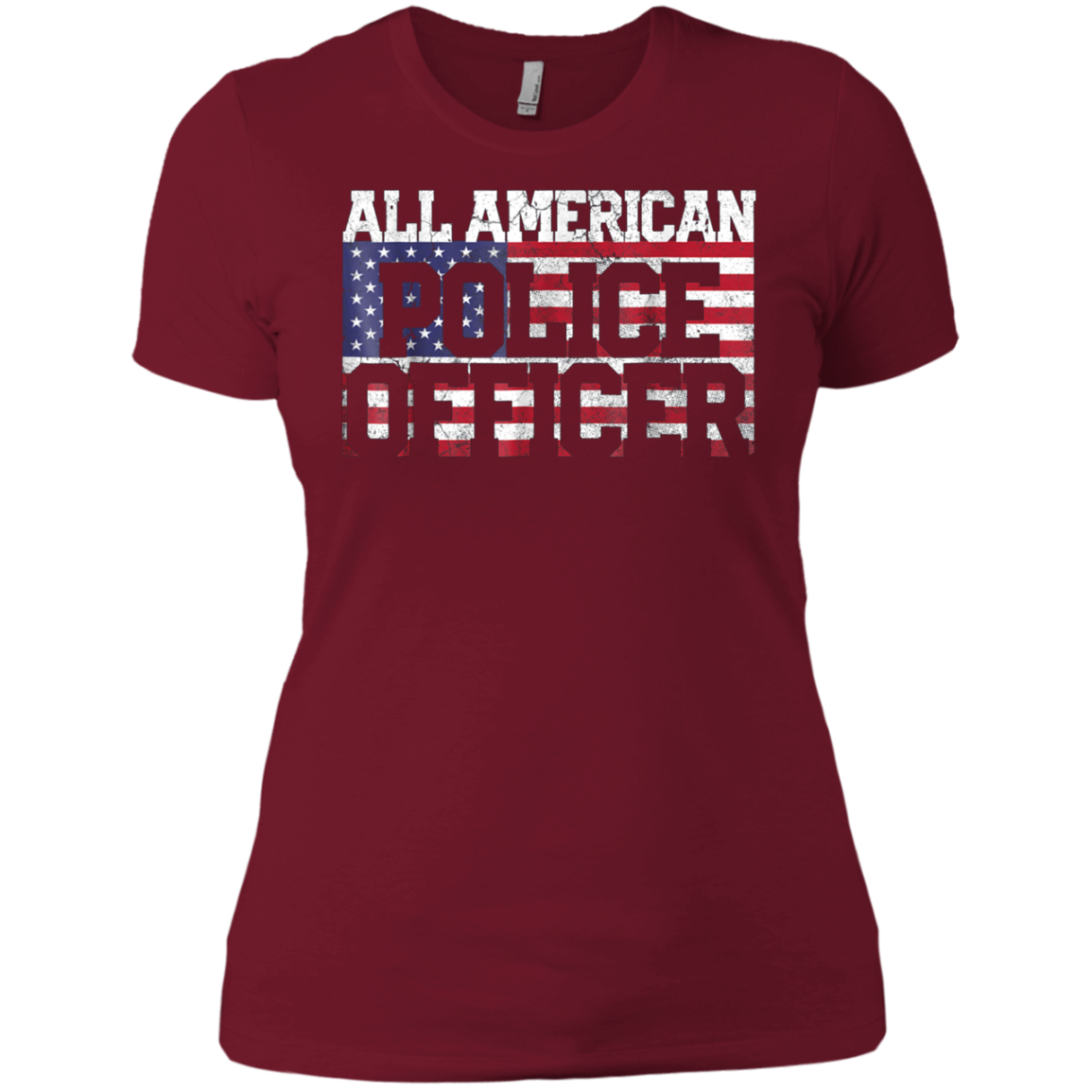 4th of July TShirt All American Police Officer Father's Day