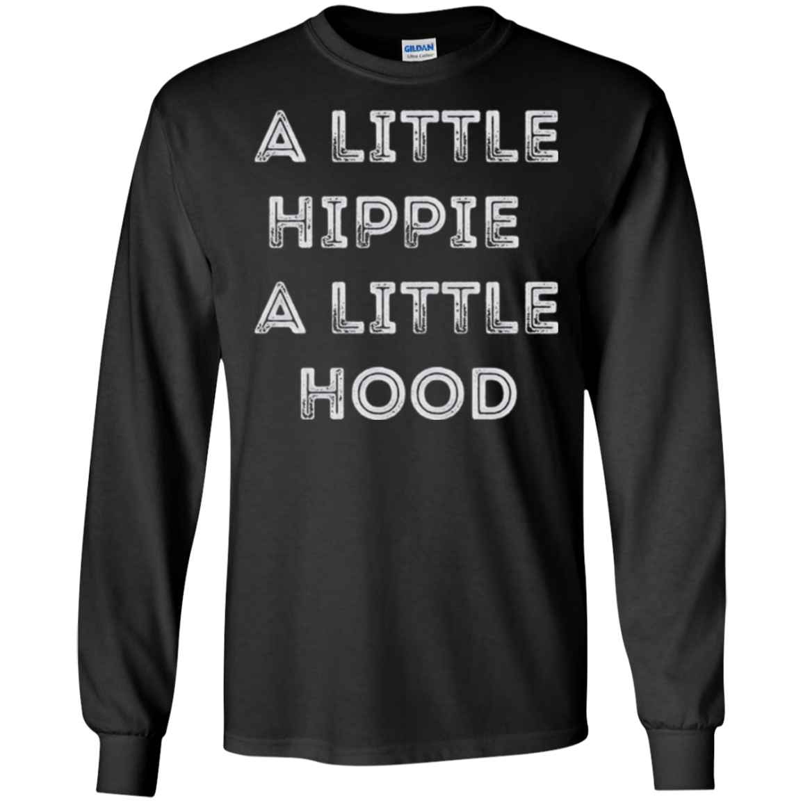 A Little Hippie A Little Hood Distressed Long Sleeve Shirt