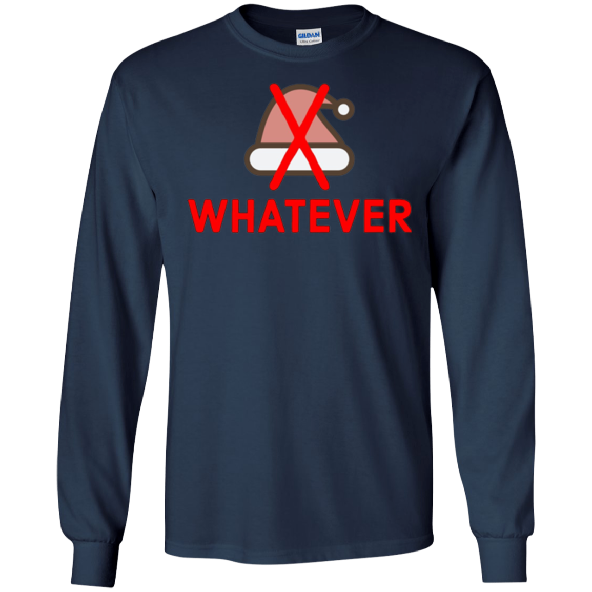 Santa Hat Hater Whatever Anti Christmas Xmas Humor T-Shirt