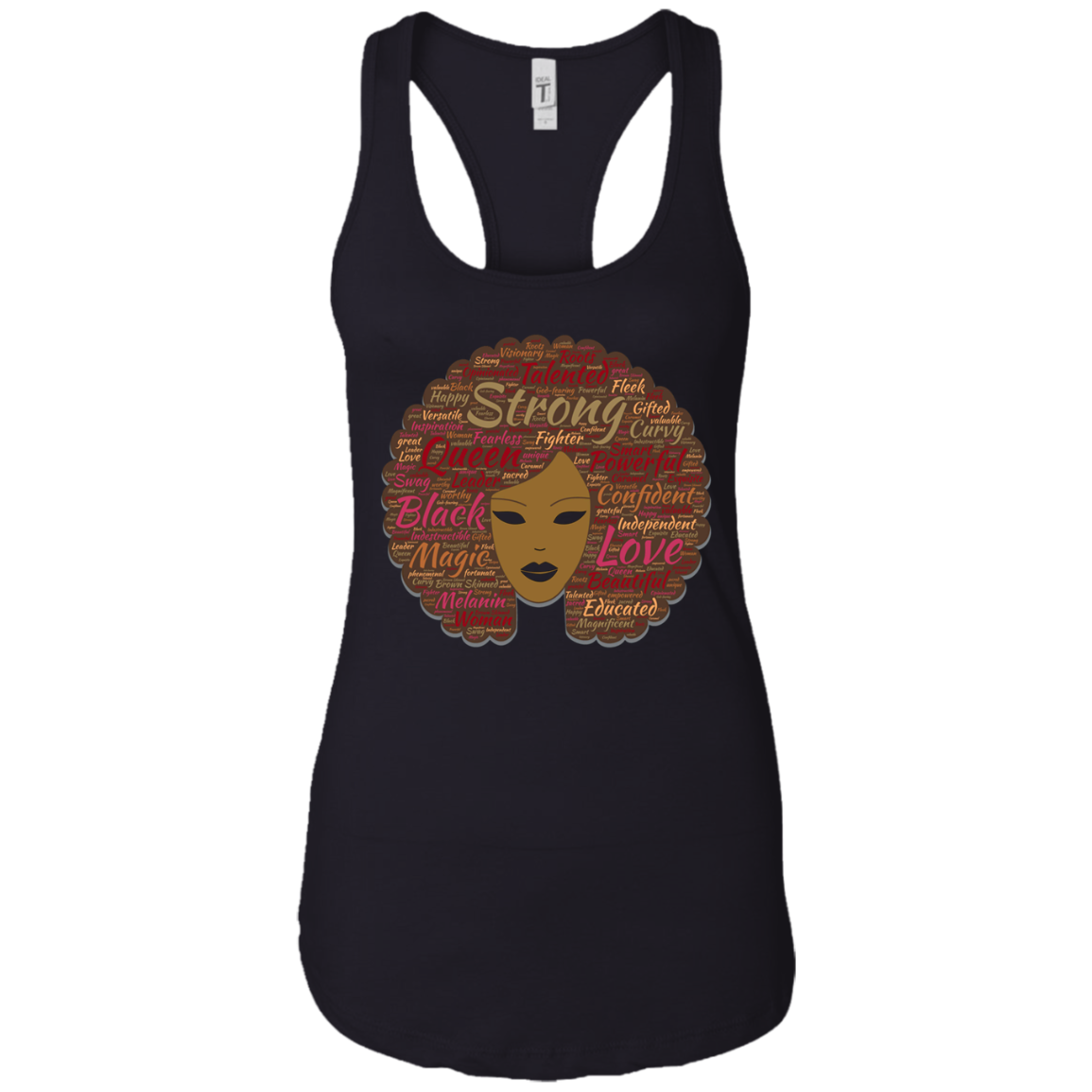 Afro Word Art Black History Month Natural Hair T-Shirt