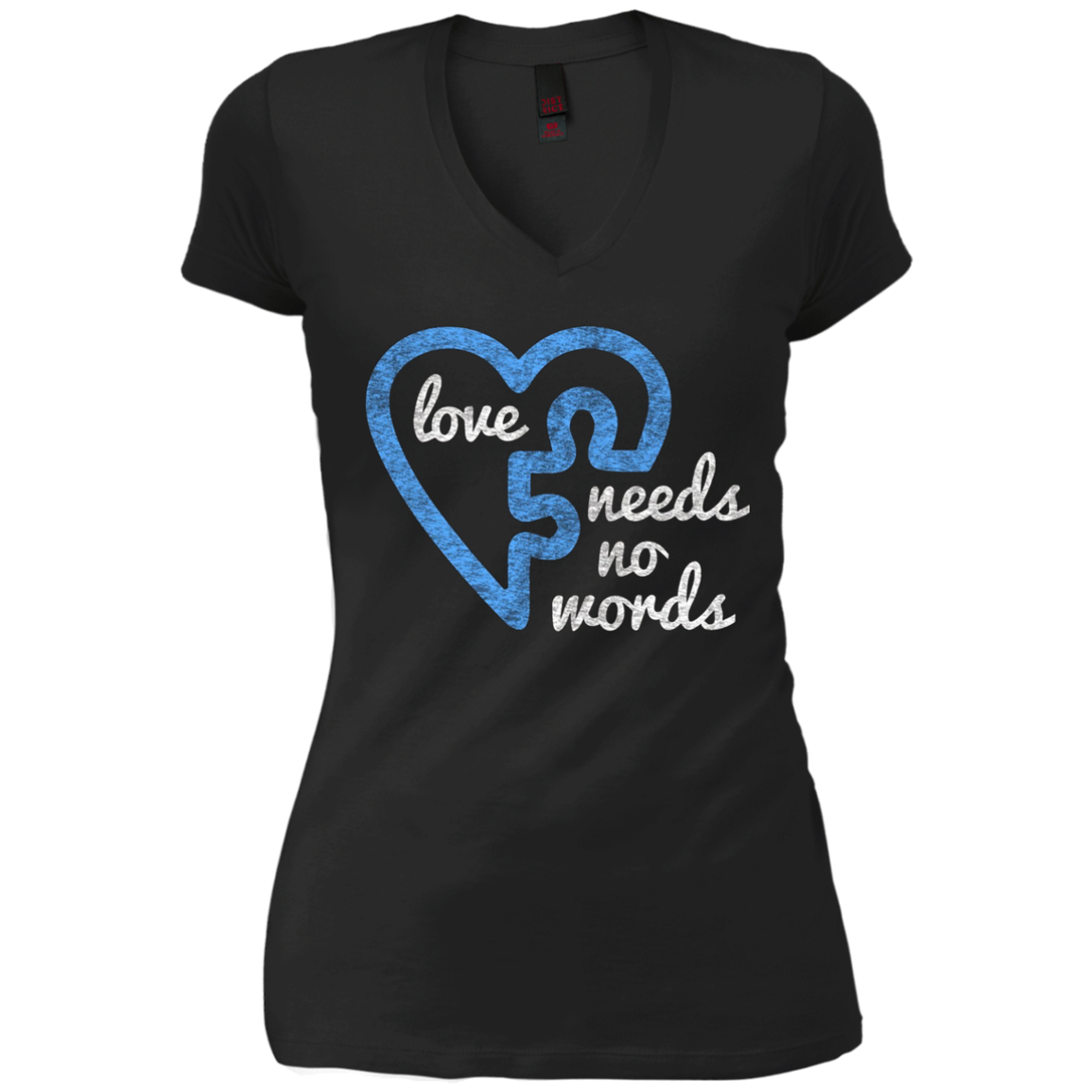 L'amour de l'autisme n'a pas besoin de mots T-shirt de pièce de puzzle en détresse