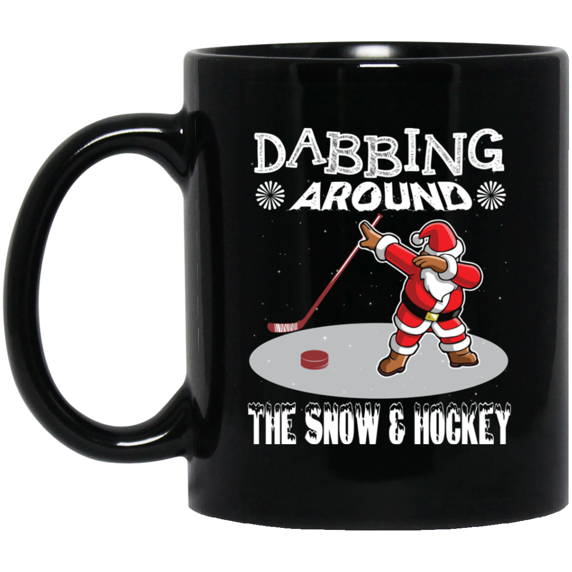 Santa Dabbing Around The Snow & Playing Hockey Fun Shirt