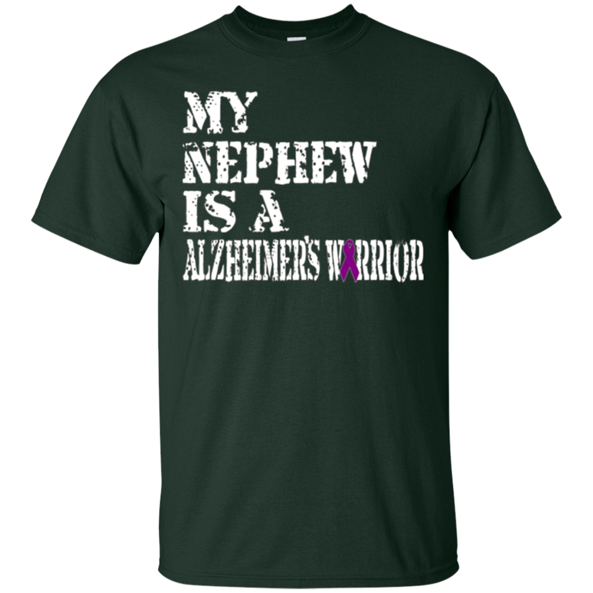 Alzheimer's Awareness T Shirt For Nephews Purple Ribbon Tee
