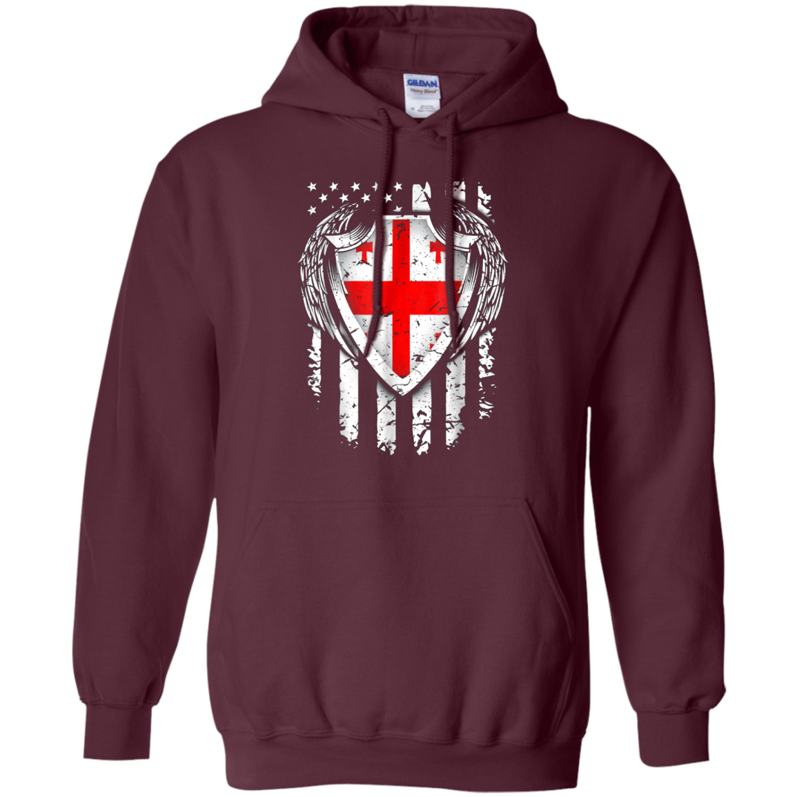 Angel Georgian American Flag Patriotic Georgia USA Tshirt