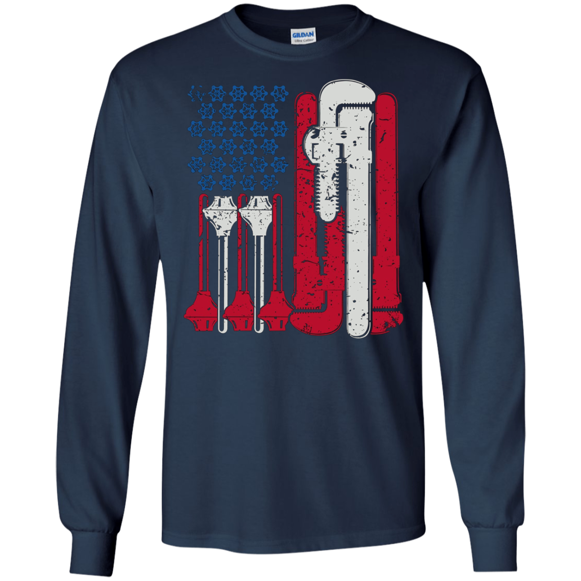 American Flag Plumber Wrench T-Shirt