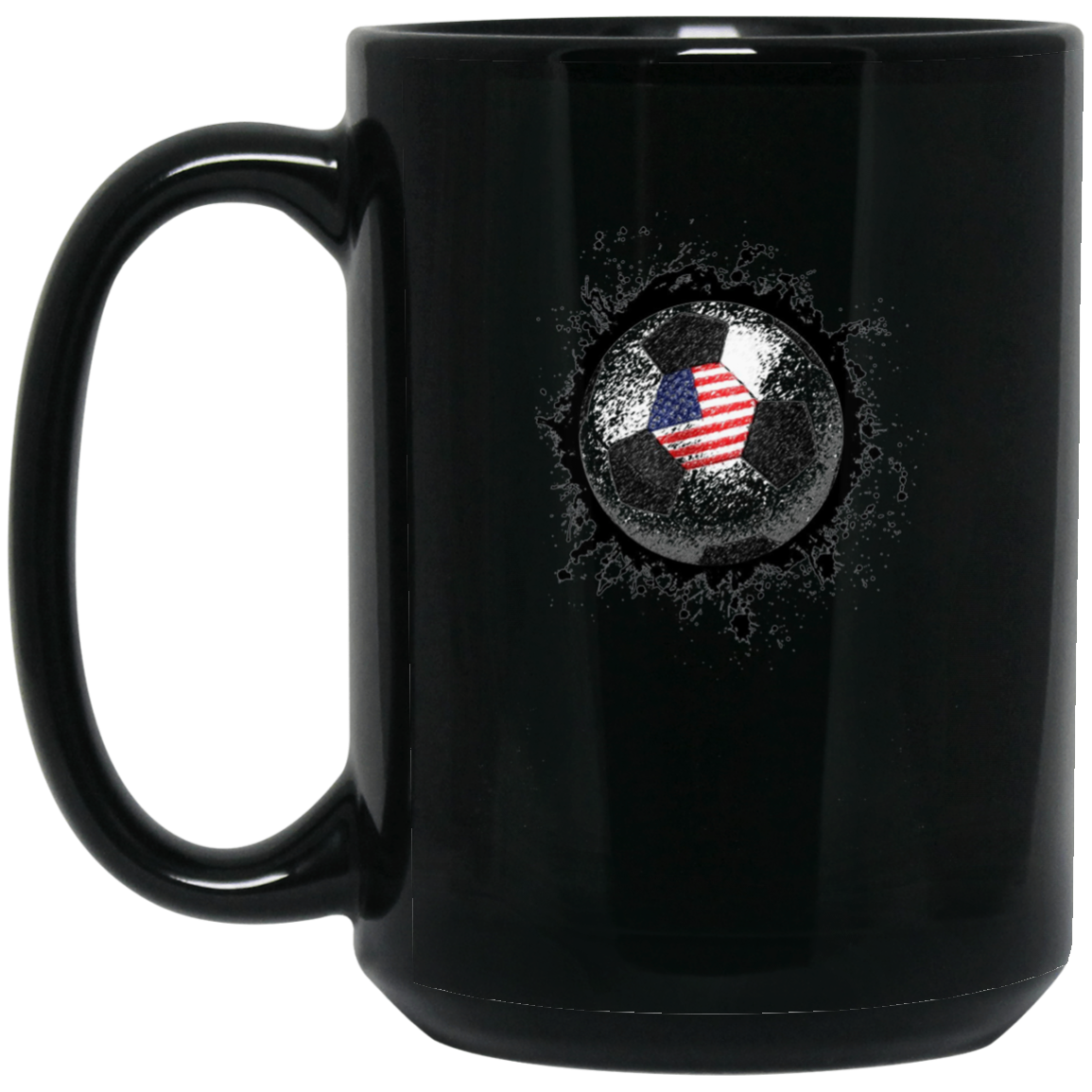 American Flag Soccer Ball Long Seeve T-Shirt - Mens Kids