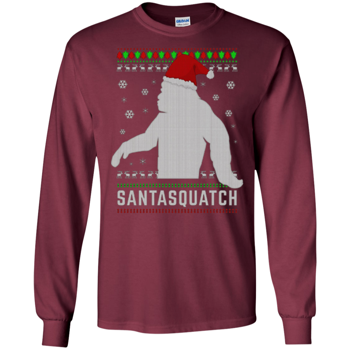 Santasquatch Christmas Ugly Sweater T-Shirt Funny Gift