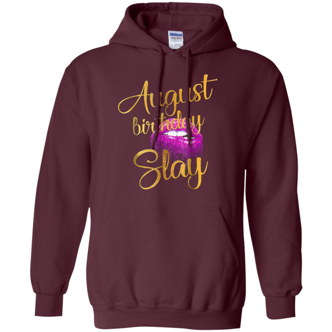 August Birthday Purple Lips Slay T-shirt Birthday Gift